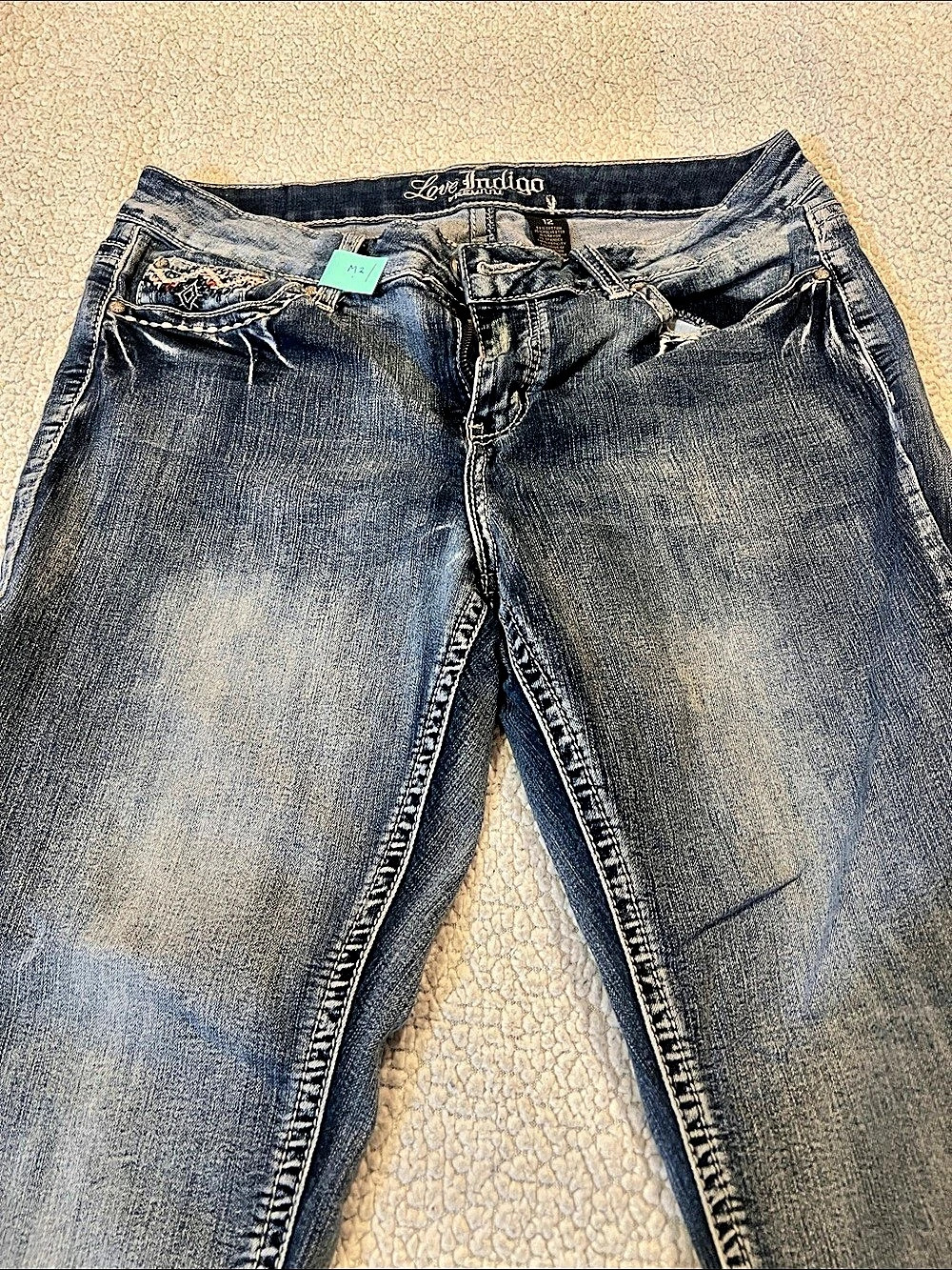 Love Indigo Premium Boot Cut Jeans Blue Waist 12